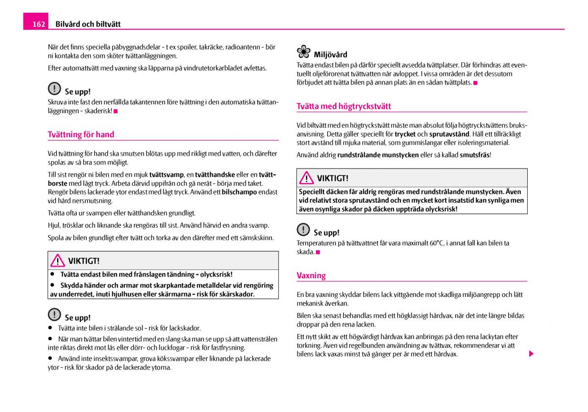 Skoda Superb I 1 instruktionsbok / page 163