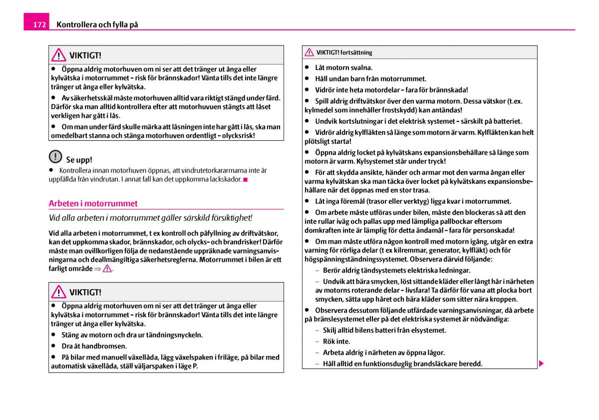 Skoda Superb I 1 instruktionsbok / page 173