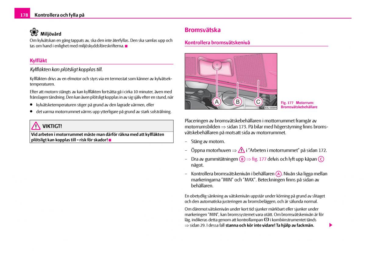 Skoda Superb I 1 instruktionsbok / page 179