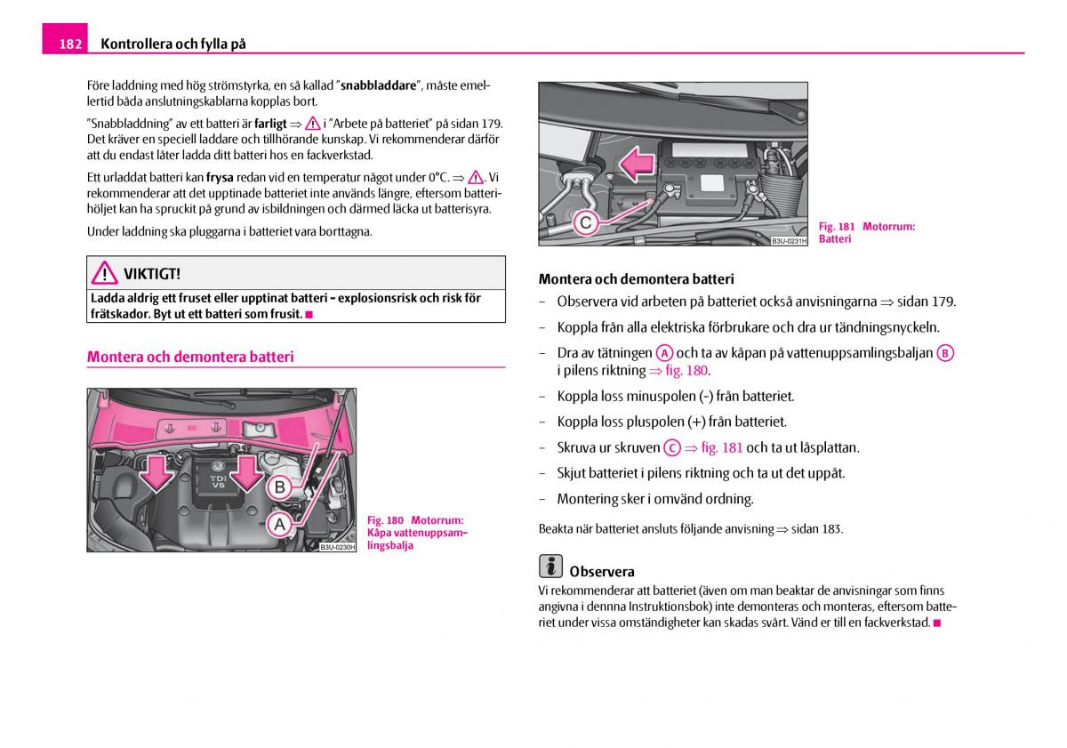 Skoda Superb I 1 instruktionsbok / page 183