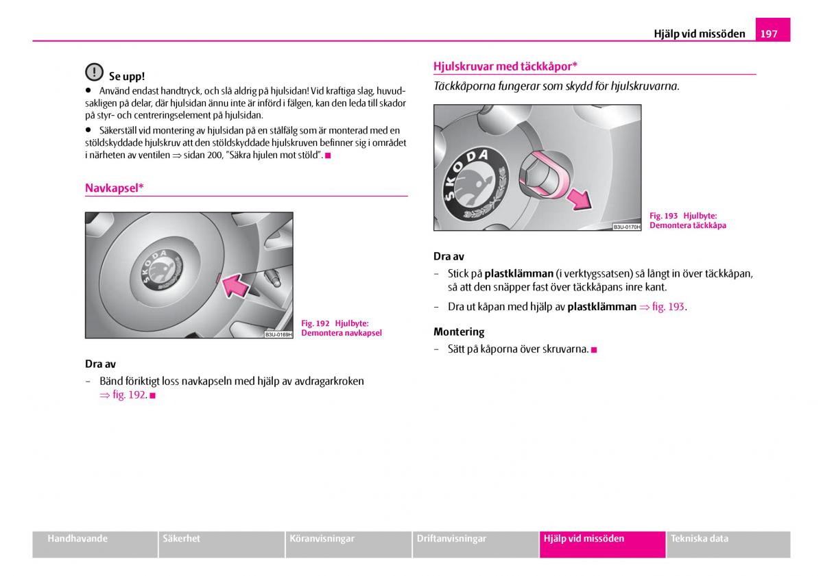 Skoda Superb I 1 instruktionsbok / page 198