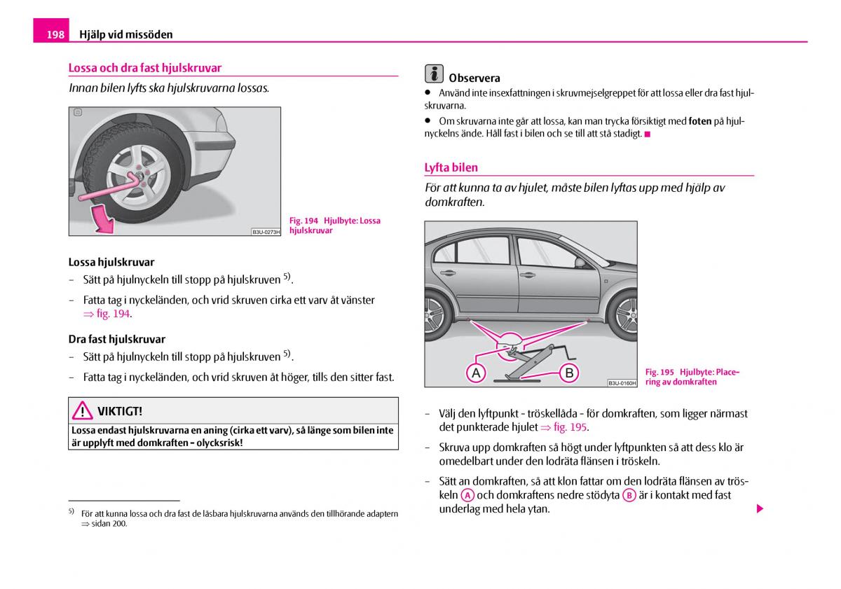 Skoda Superb I 1 instruktionsbok / page 199