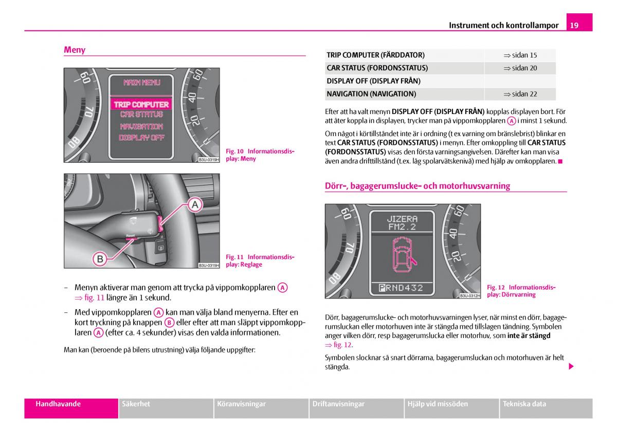 Skoda Superb I 1 instruktionsbok / page 20