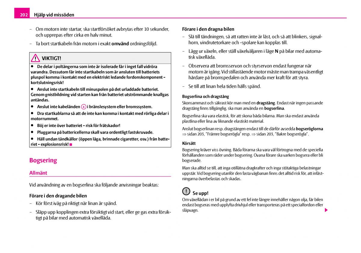 Skoda Superb I 1 instruktionsbok / page 203