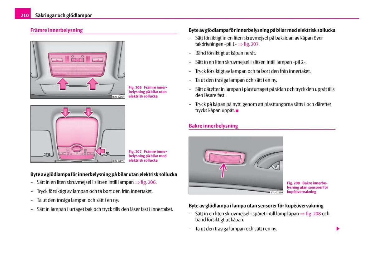 Skoda Superb I 1 instruktionsbok / page 211