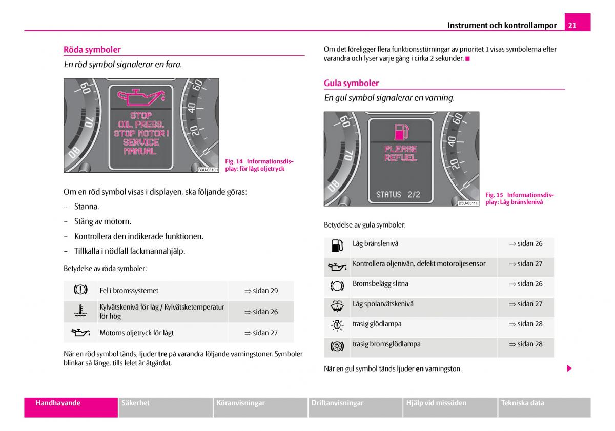 Skoda Superb I 1 instruktionsbok / page 22