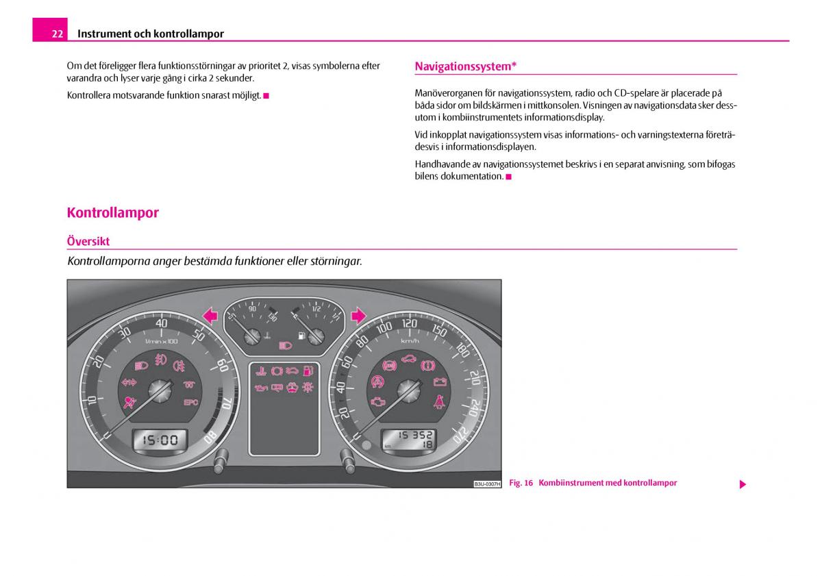 Skoda Superb I 1 instruktionsbok / page 23