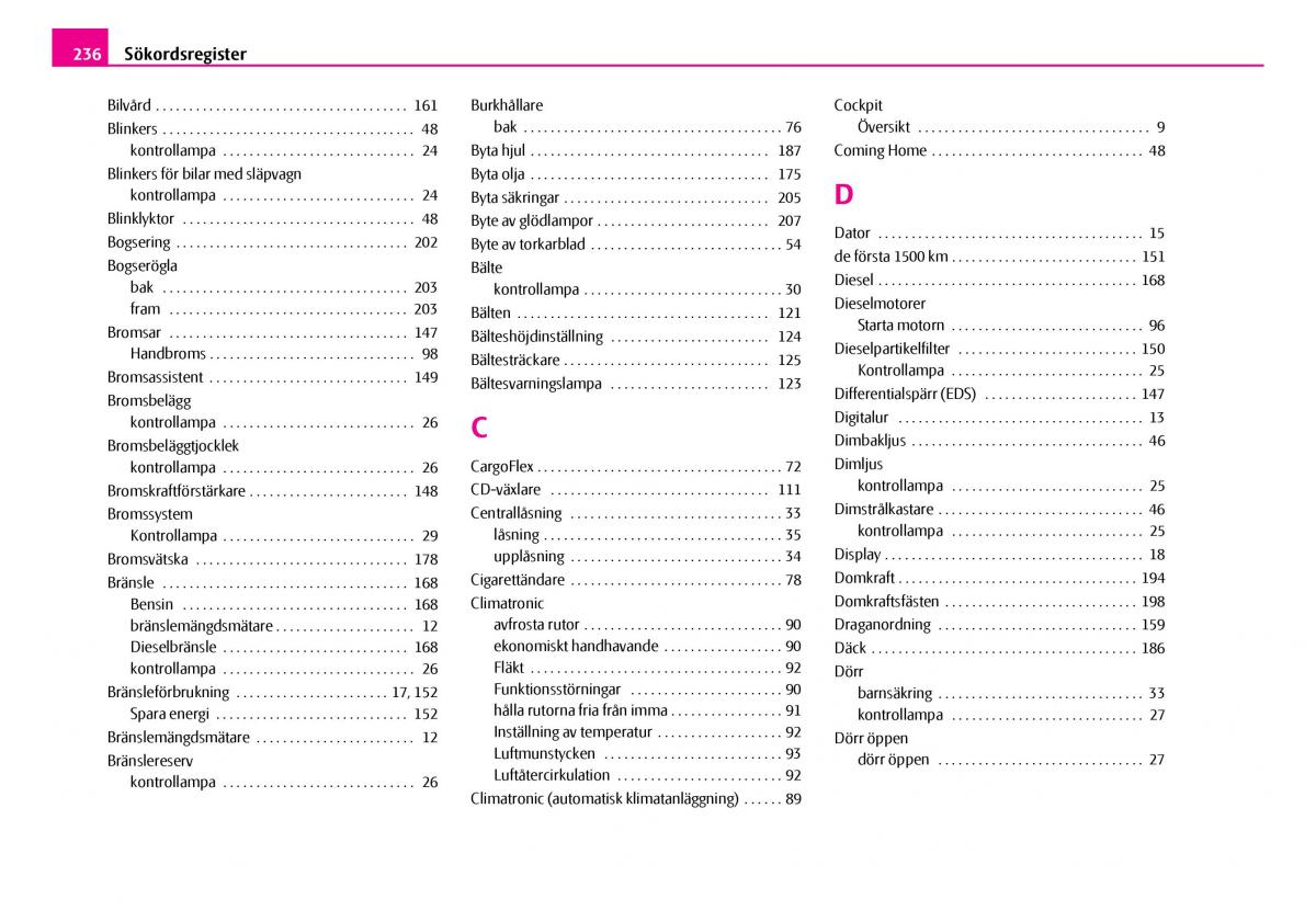 Skoda Superb I 1 instruktionsbok / page 237