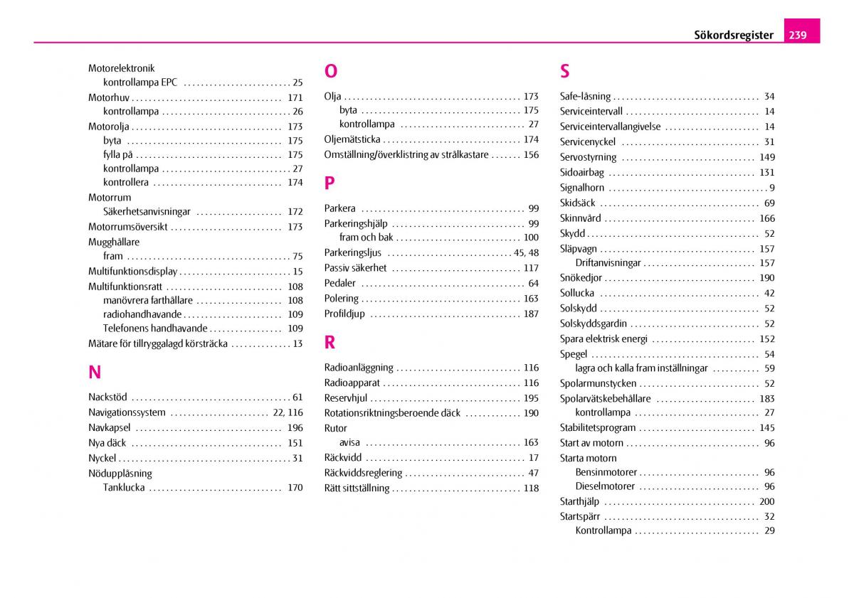 Skoda Superb I 1 instruktionsbok / page 240