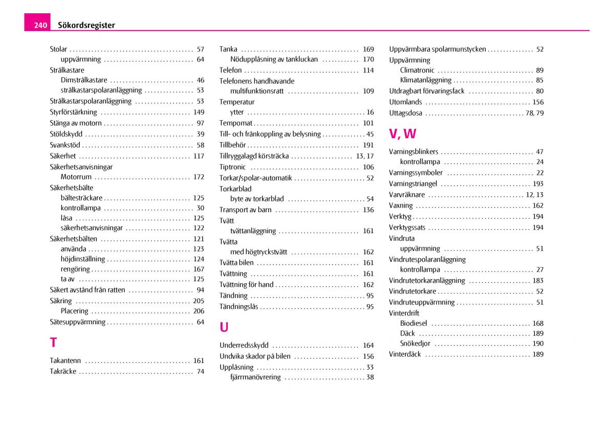 Skoda Superb I 1 instruktionsbok / page 241