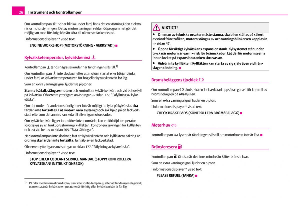 Skoda Superb I 1 instruktionsbok / page 27