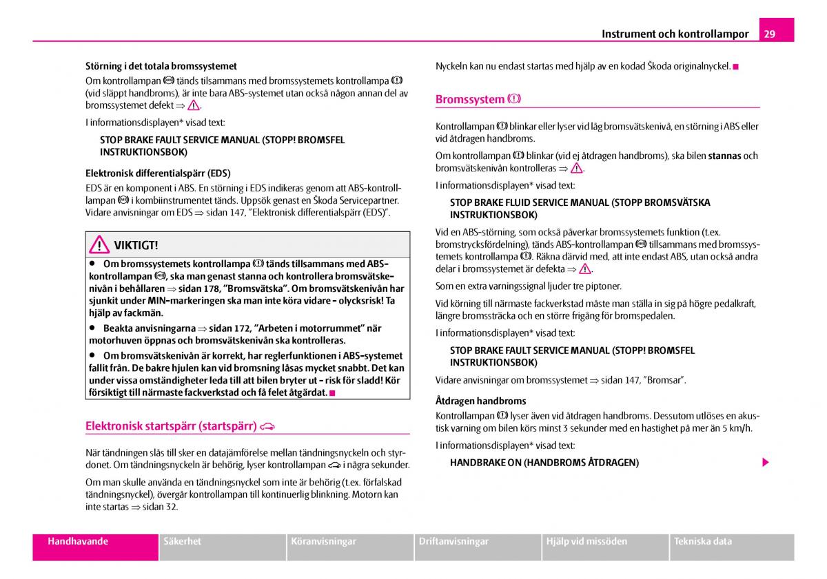 Skoda Superb I 1 instruktionsbok / page 30