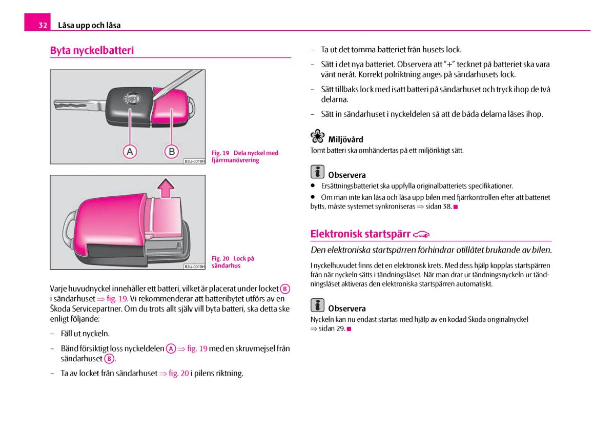 Skoda Superb I 1 instruktionsbok / page 33