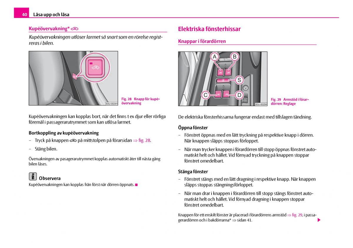 Skoda Superb I 1 instruktionsbok / page 41