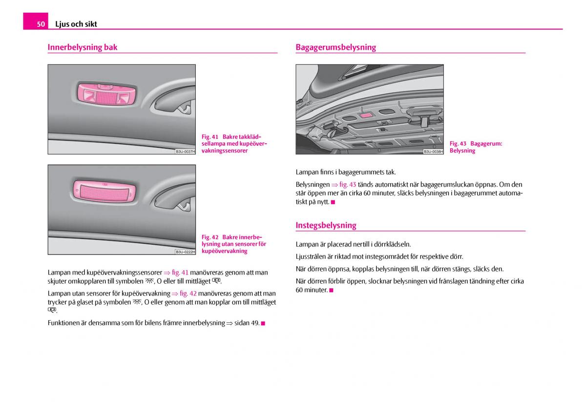 Skoda Superb I 1 instruktionsbok / page 51