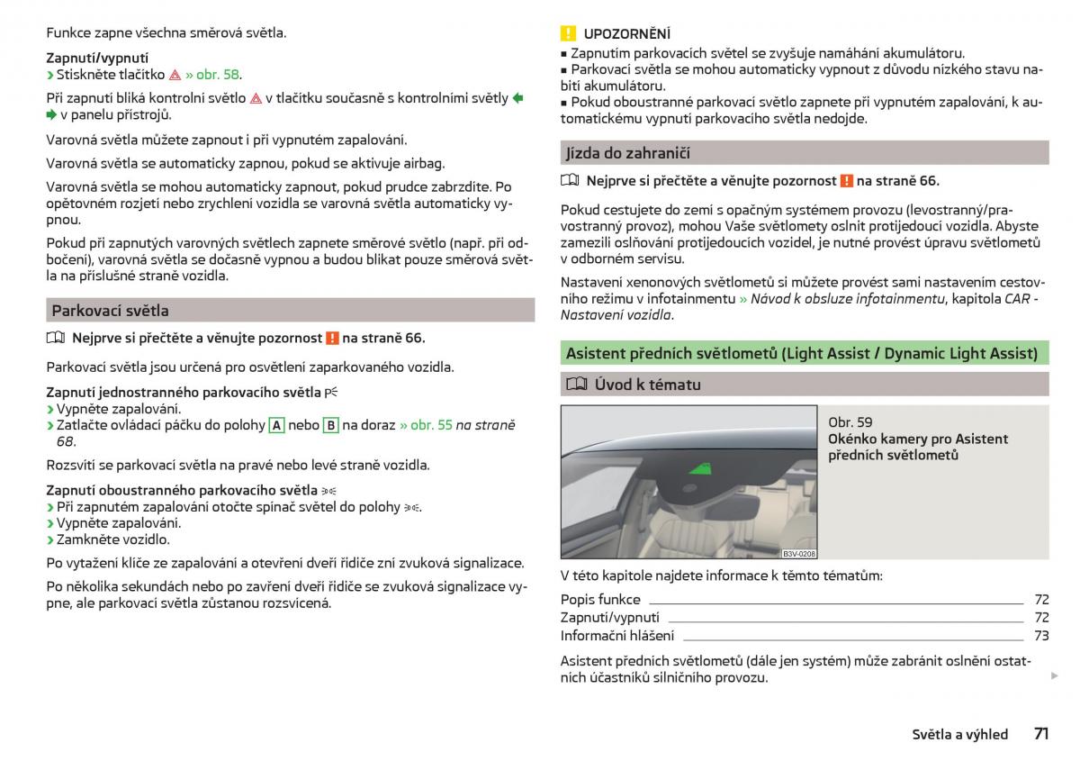 Skoda Superb III 3 navod k obsludze / page 73