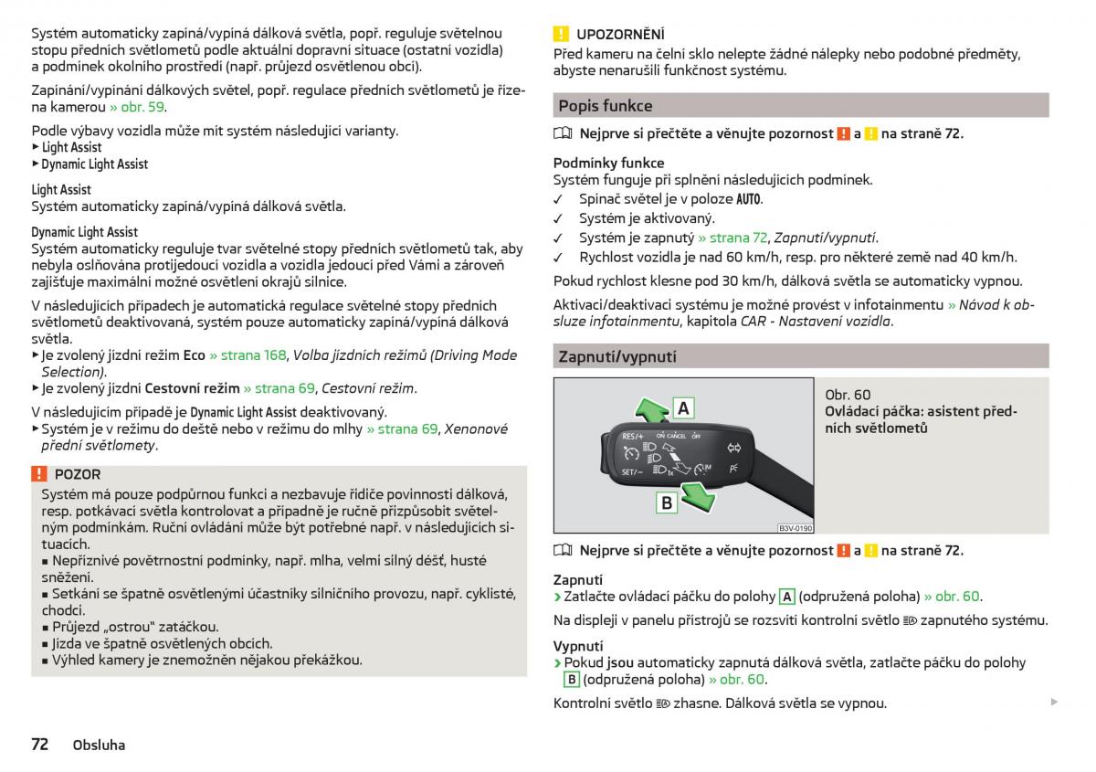 Skoda Superb III 3 navod k obsludze / page 74