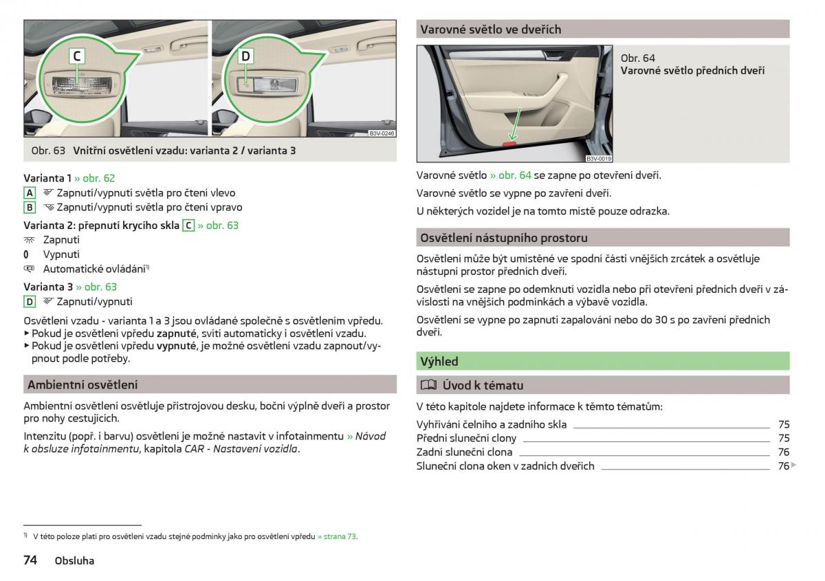 Skoda Superb III 3 navod k obsludze / page 76