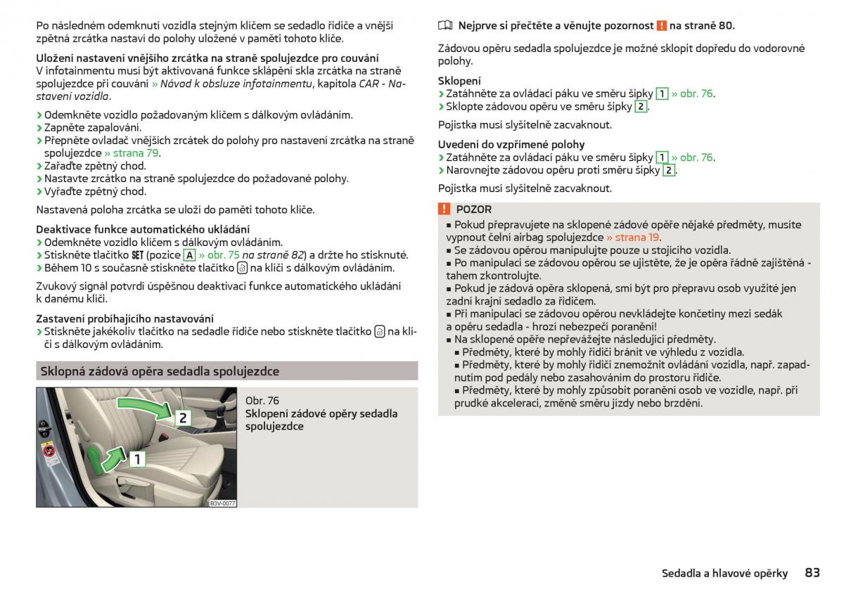 Skoda Superb III 3 navod k obsludze / page 85