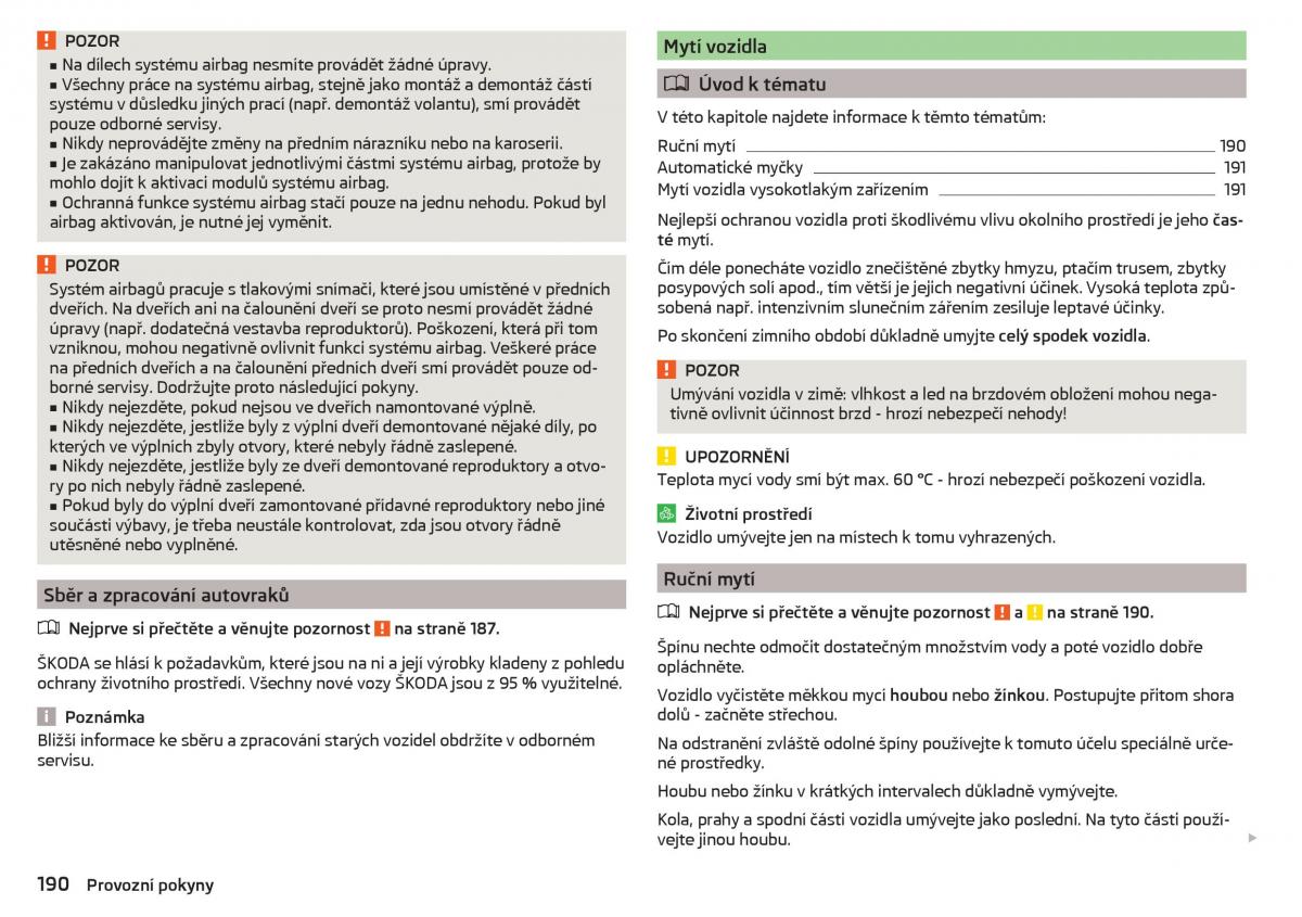 Skoda Superb III 3 navod k obsludze / page 192