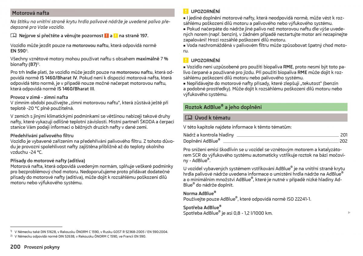 Skoda Superb III 3 navod k obsludze / page 202