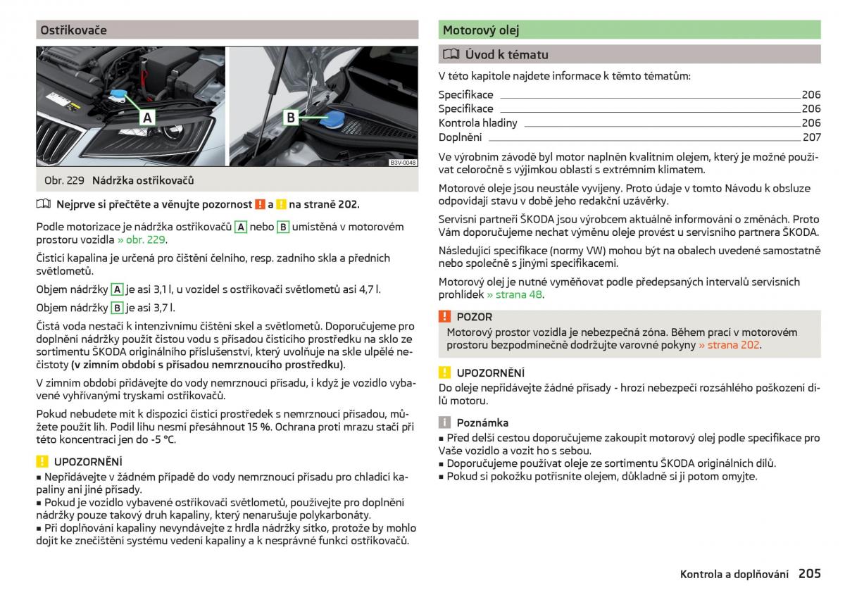 Skoda Superb III 3 navod k obsludze / page 207