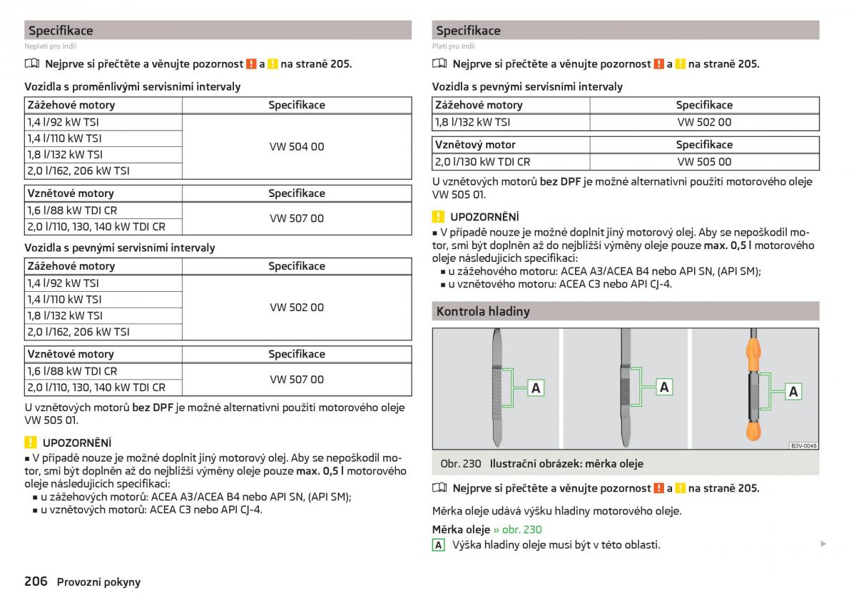 Skoda Superb III 3 navod k obsludze / page 208