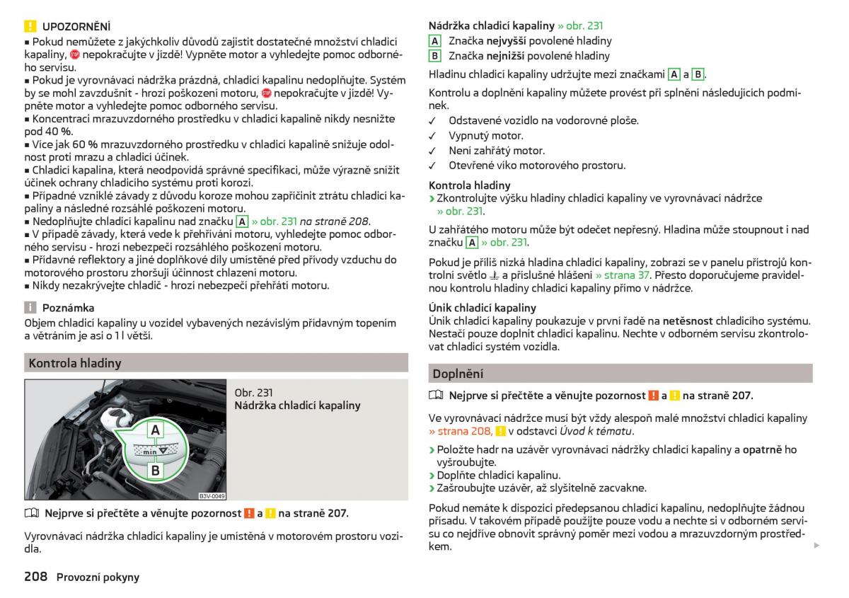 Skoda Superb III 3 navod k obsludze / page 210