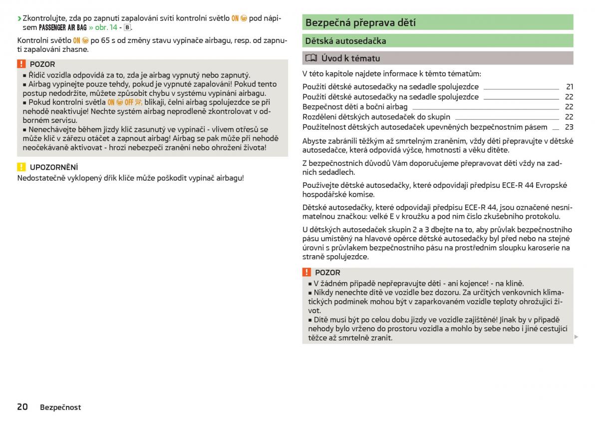 Skoda Superb III 3 navod k obsludze / page 22