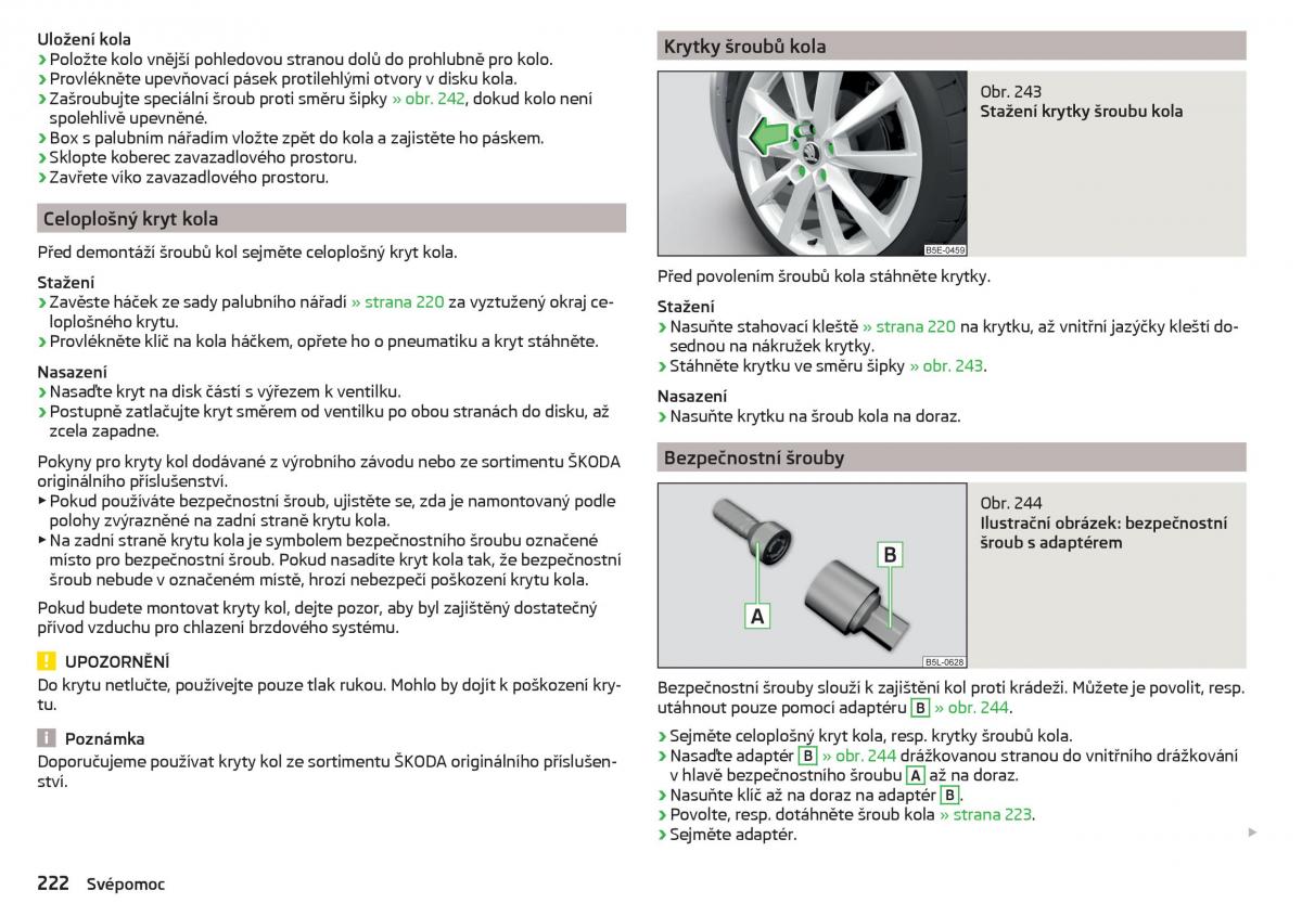 Skoda Superb III 3 navod k obsludze / page 224