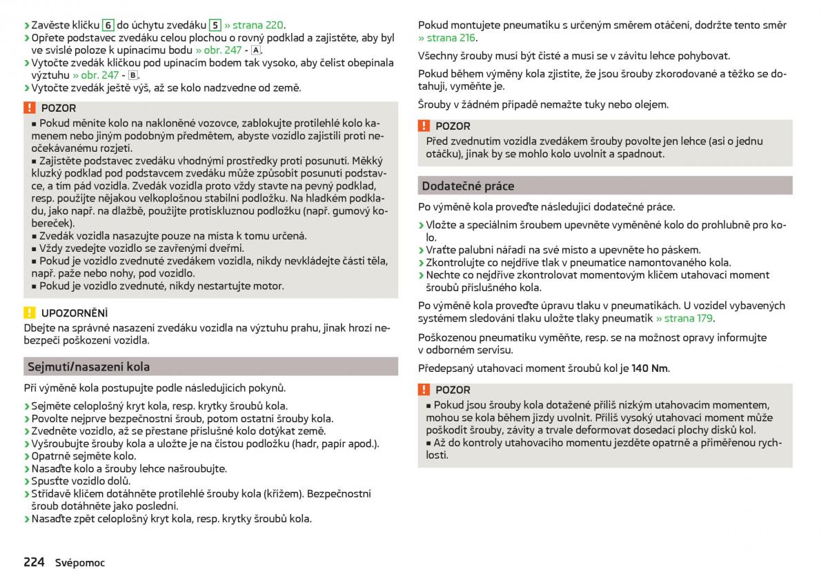 Skoda Superb III 3 navod k obsludze / page 226