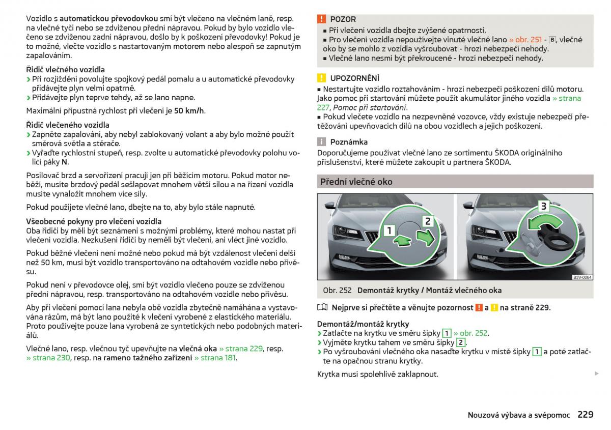 Skoda Superb III 3 navod k obsludze / page 231