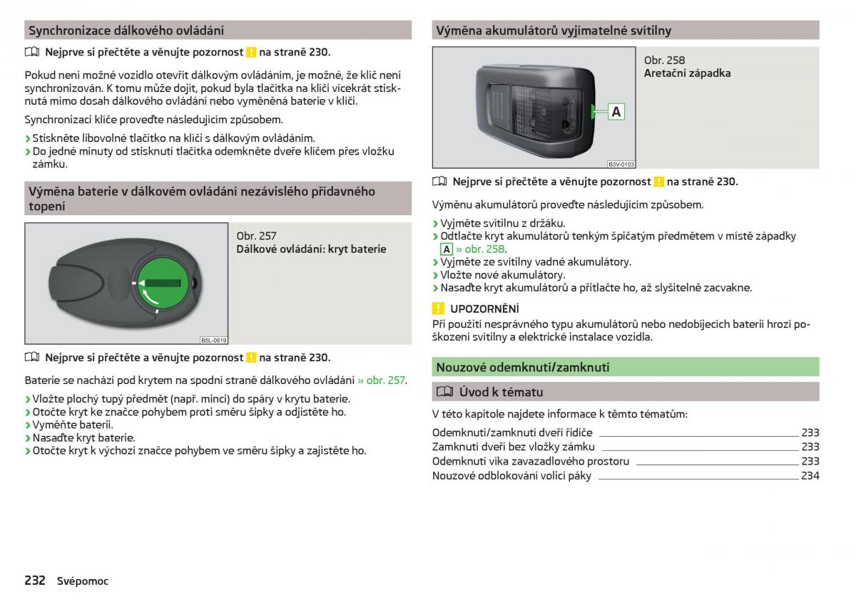 Skoda Superb III 3 navod k obsludze / page 234