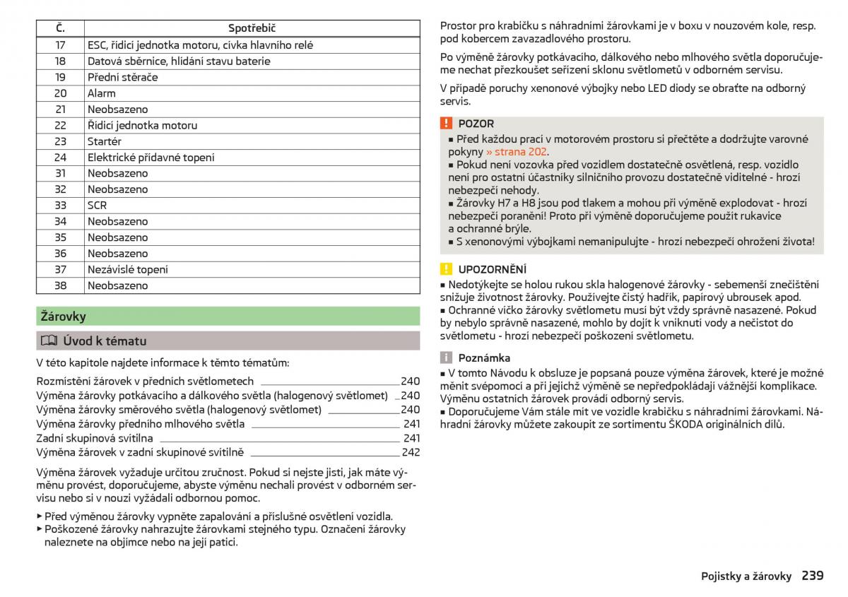 Skoda Superb III 3 navod k obsludze / page 241