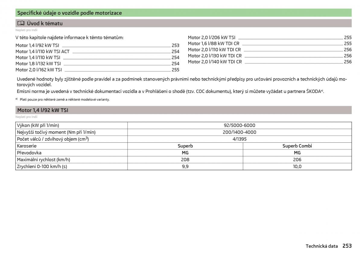 Skoda Superb III 3 navod k obsludze / page 255