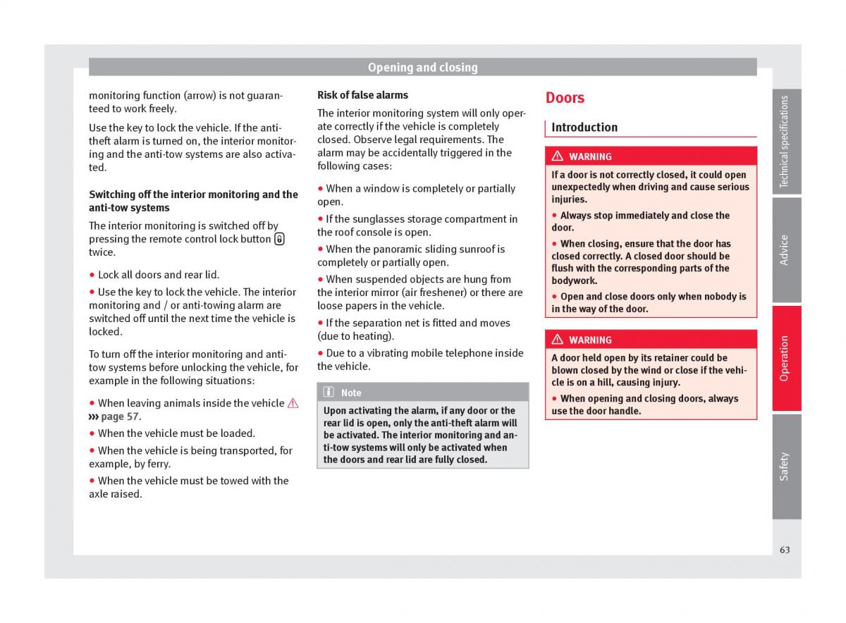 Seat Alhambra II 2 owners manual / page 65