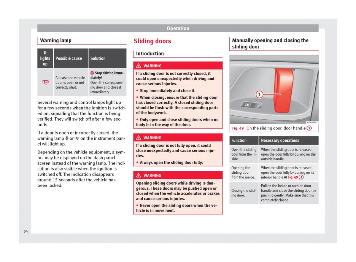 Seat Alhambra II 2 owners manual / page 66