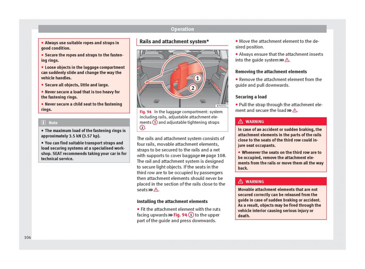 Seat Alhambra II 2 owners manual / page 108