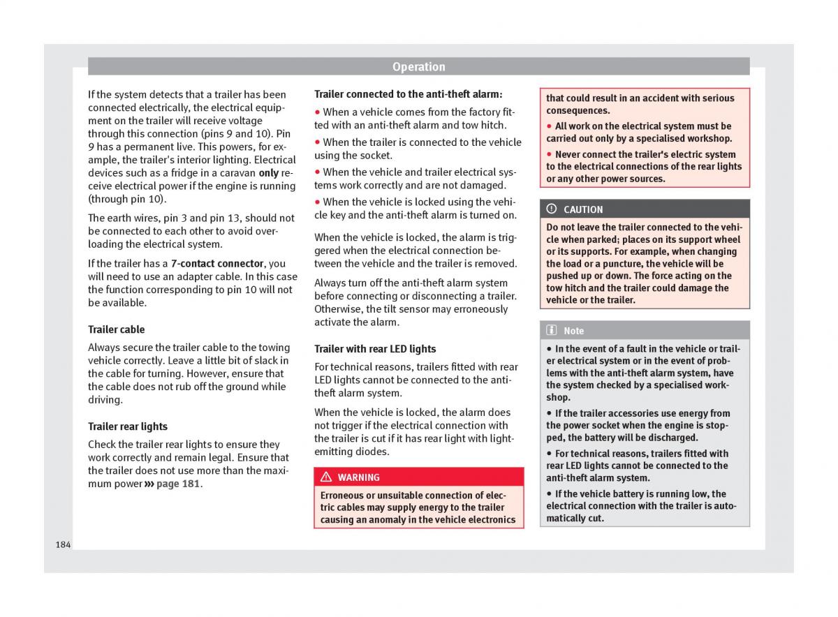 Seat Alhambra II 2 owners manual / page 186