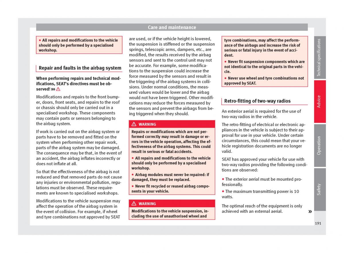 Seat Alhambra II 2 owners manual / page 193