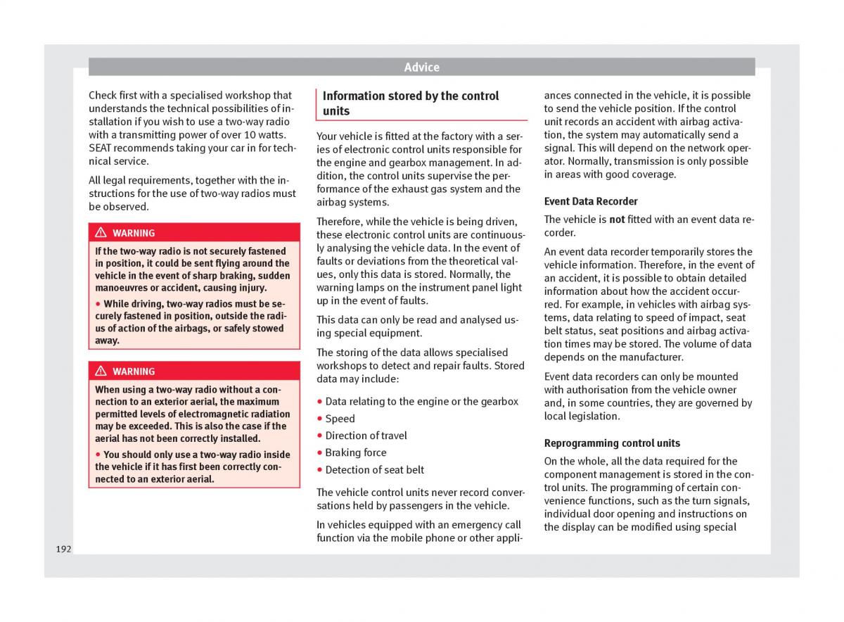 Seat Alhambra II 2 owners manual / page 194