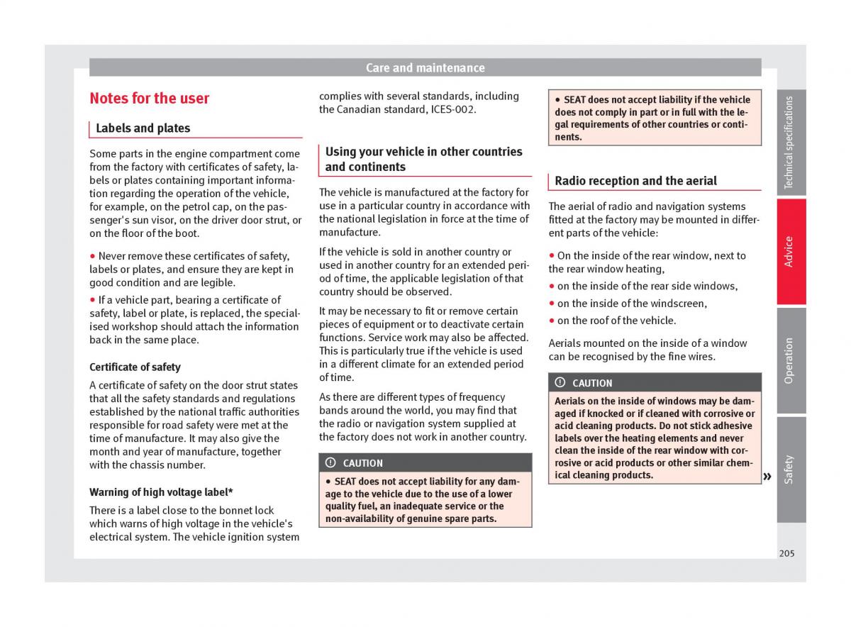 Seat Alhambra II 2 owners manual / page 207