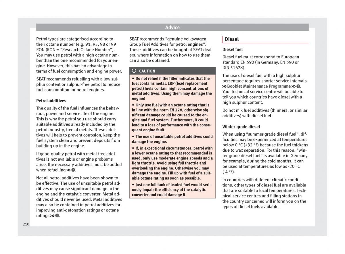 Seat Alhambra II 2 owners manual / page 212