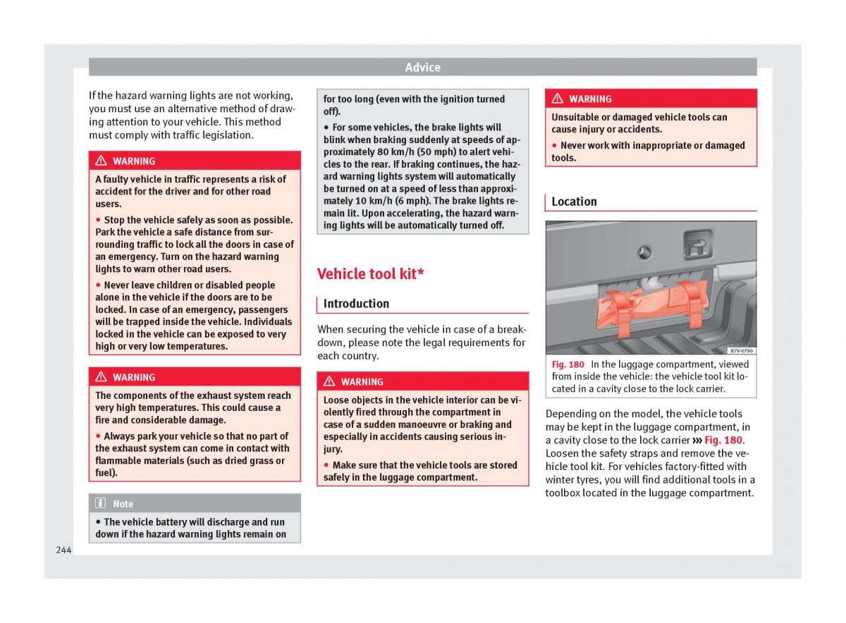 Seat Alhambra II 2 owners manual / page 246