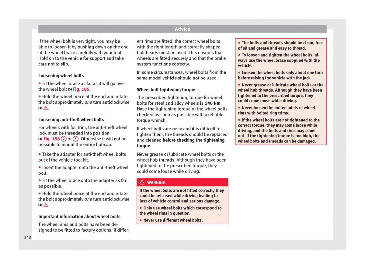 Seat Alhambra II 2 owners manual / page 250