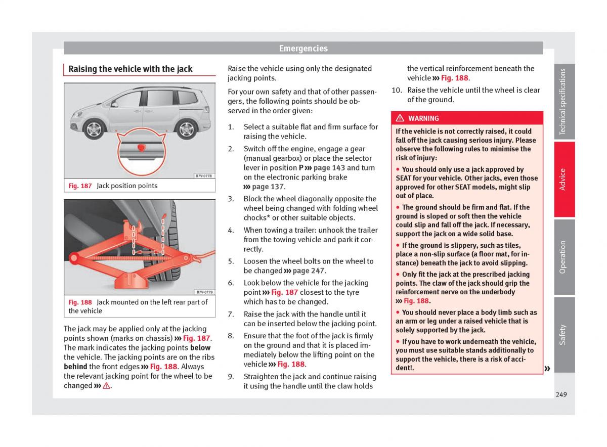 Seat Alhambra II 2 owners manual / page 251