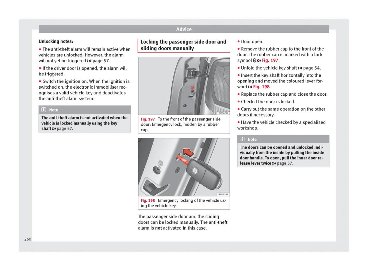 Seat Alhambra II 2 owners manual / page 262