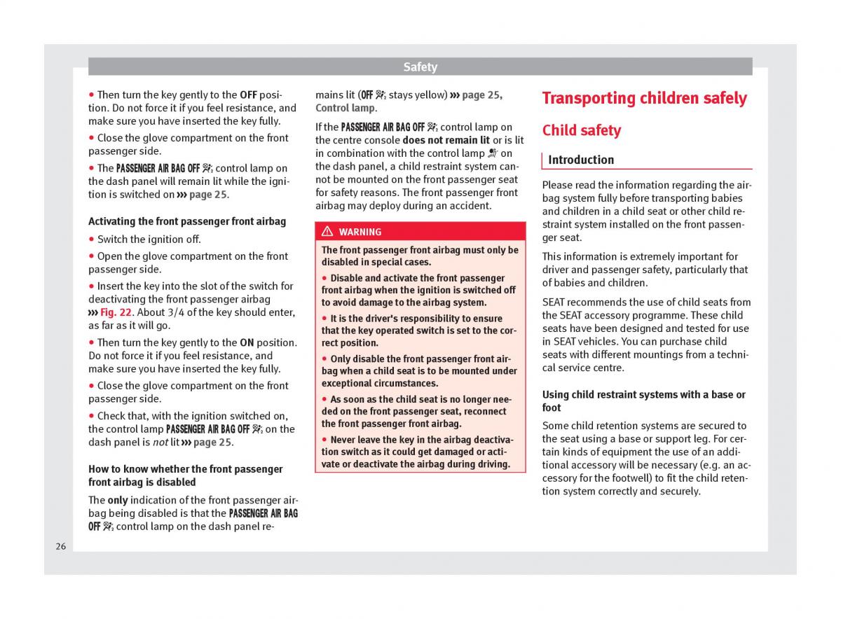 Seat Alhambra II 2 owners manual / page 28