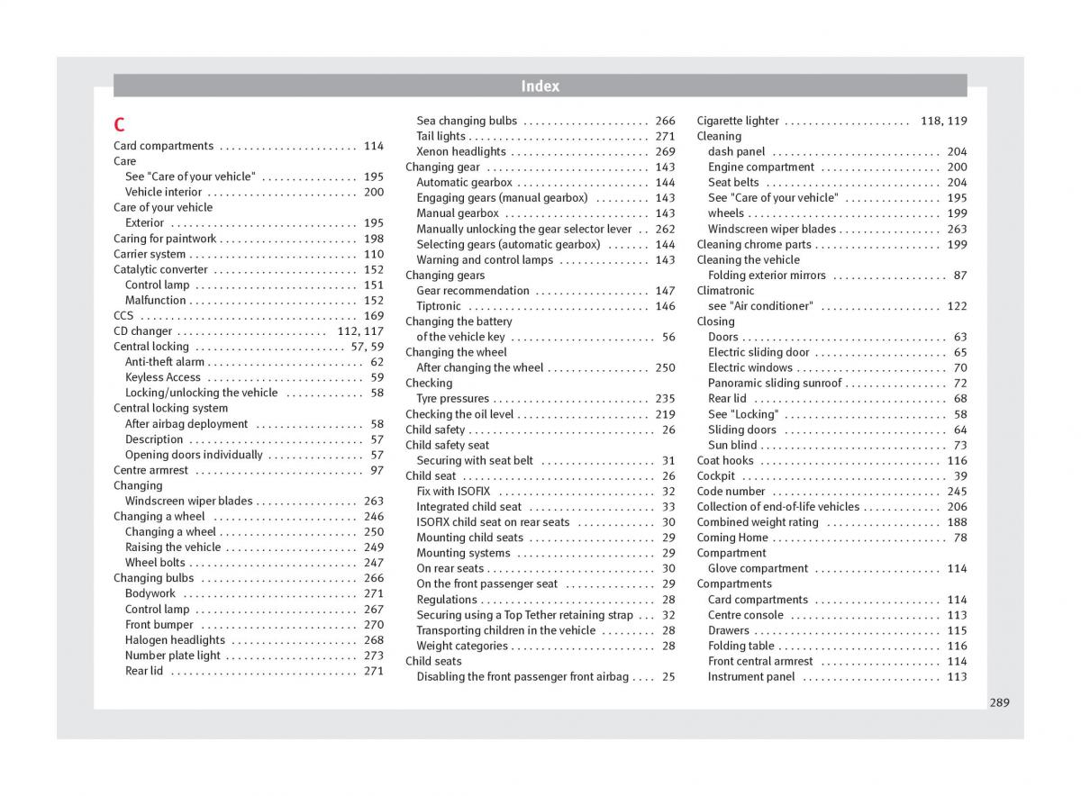 Seat Alhambra II 2 owners manual / page 291