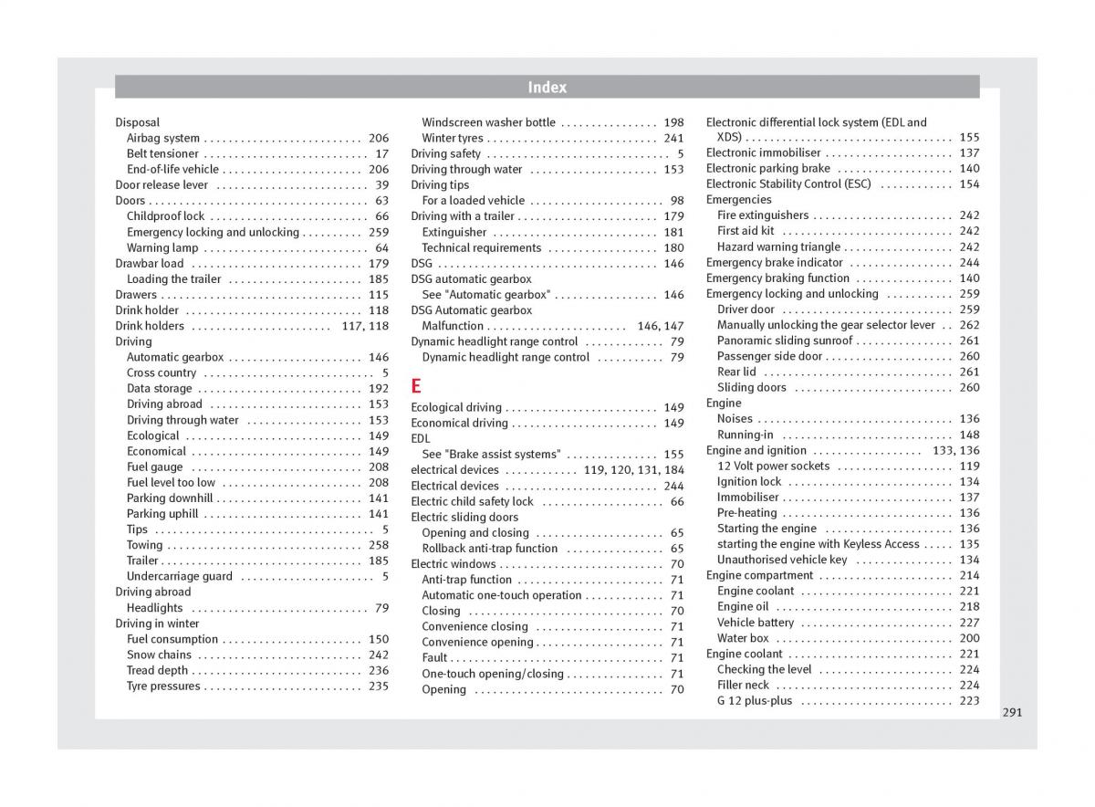 Seat Alhambra II 2 owners manual / page 293